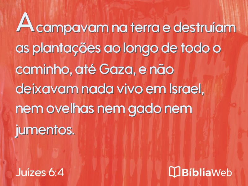 Juízes 6:4 em imagem para compartilhar