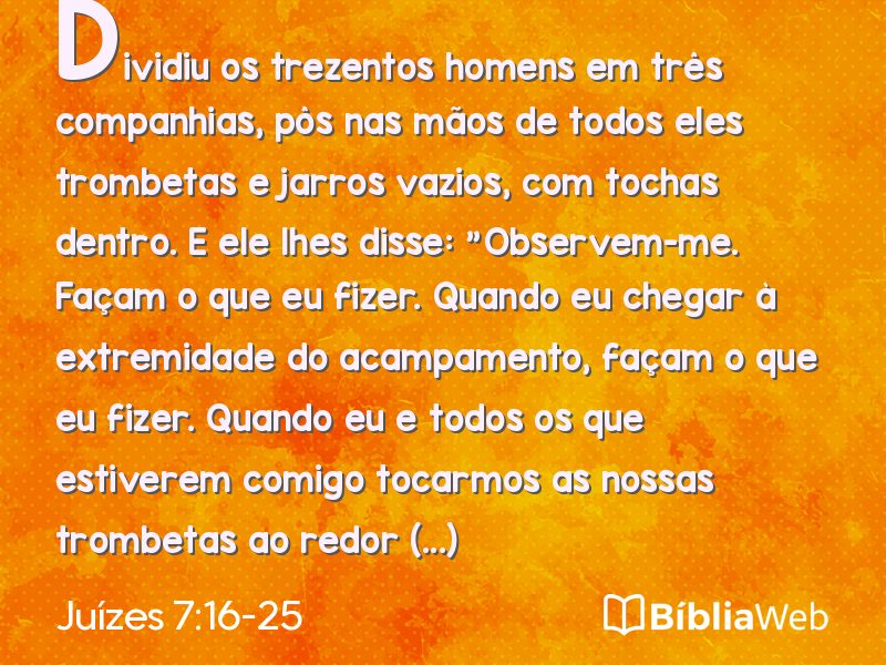 Juízes 7:16-25 em imagem para compartilhar