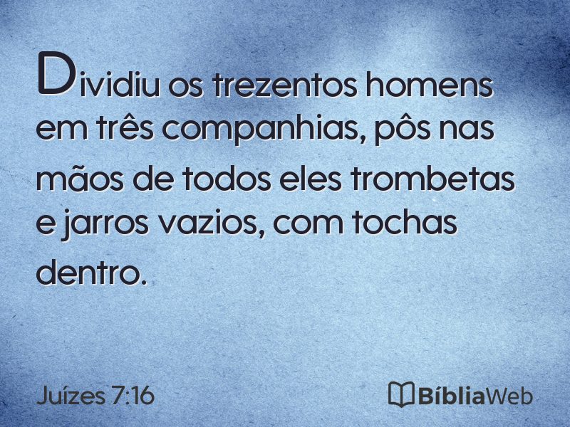 Juízes 7:16 em imagem para compartilhar