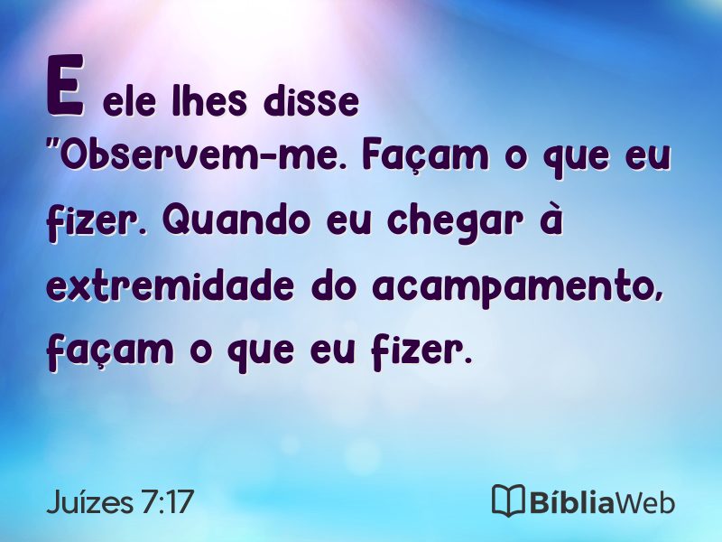 Juízes 7:17 em imagem para compartilhar