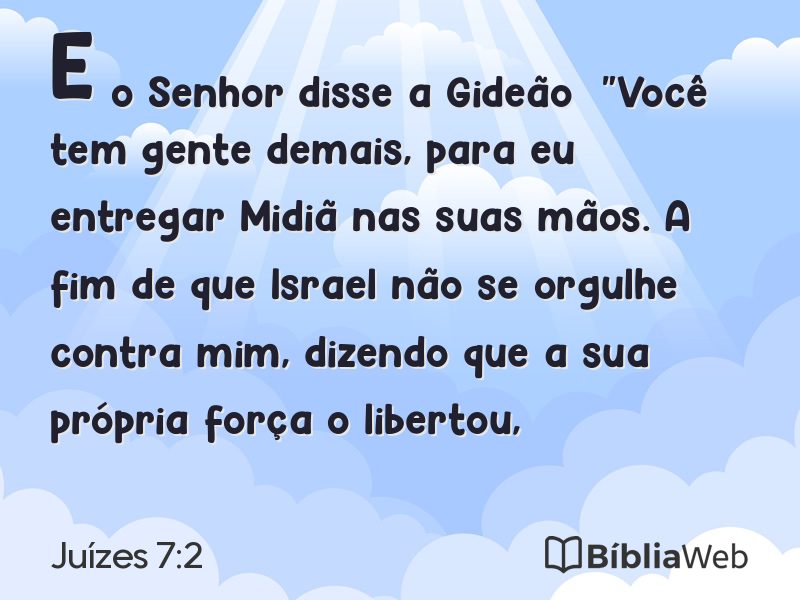 Juízes 7:2 em imagem para compartilhar