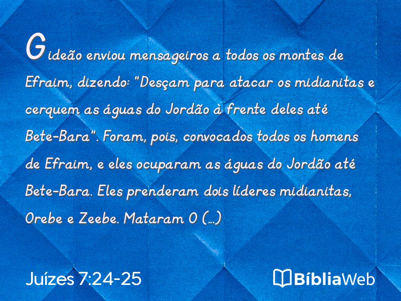 Juízes 7:24-25 em imagem para compartilhar