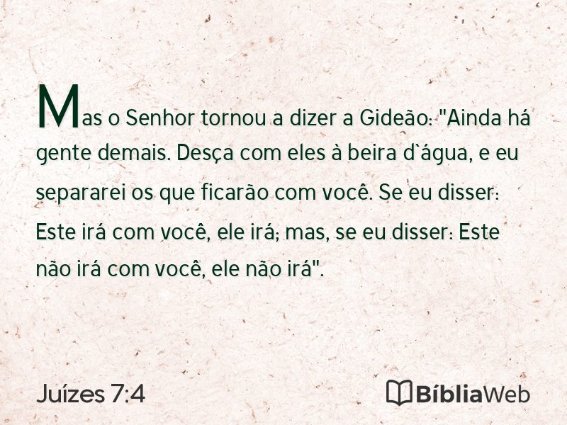 Juízes 7:4 em imagem para compartilhar