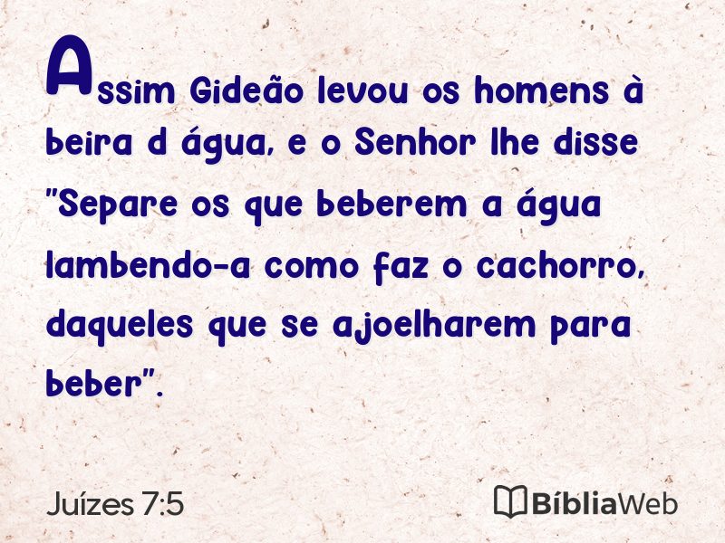 Juízes 7:5 em imagem para compartilhar