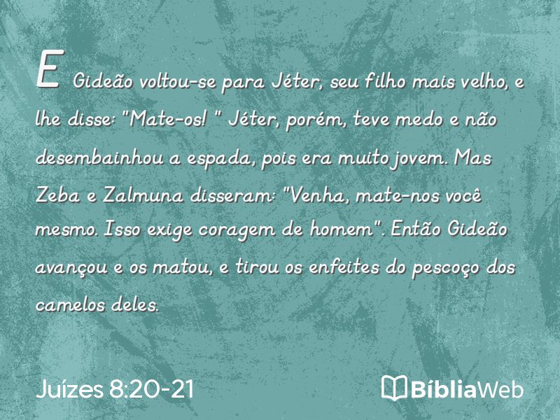 Juízes 8:20-21 em imagem para compartilhar