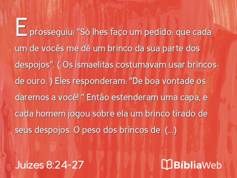 Juízes 8:24-27 em imagem para compartilhar