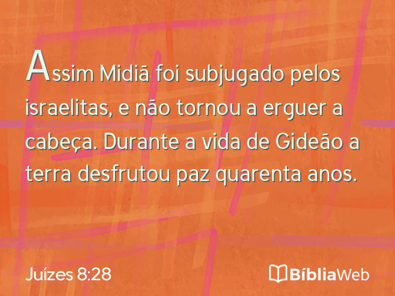Juízes 8:28 em imagem para compartilhar
