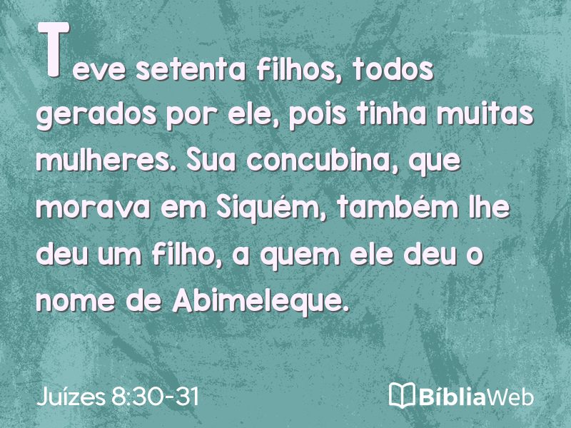 Juízes 8:30-31 em imagem para compartilhar