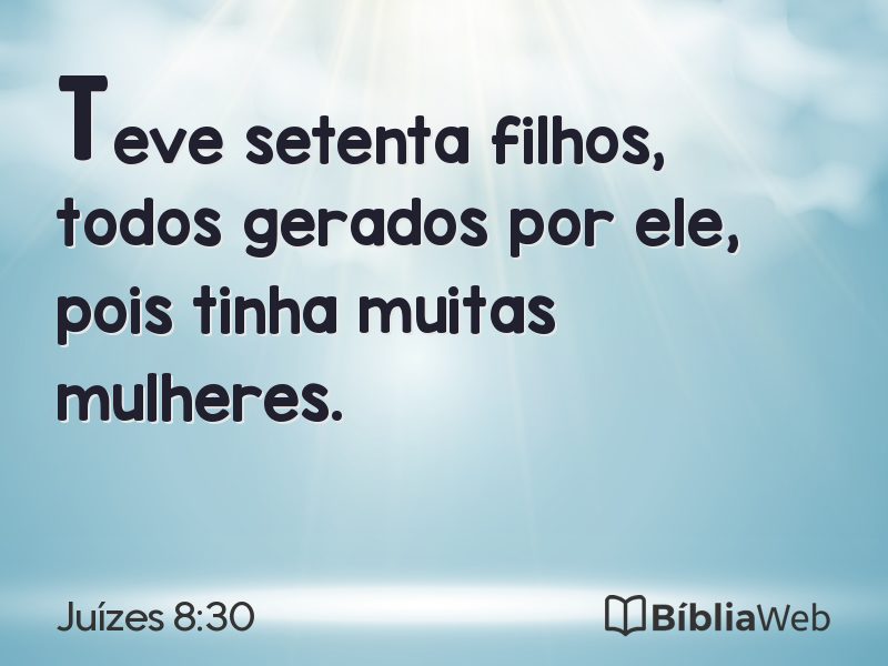 Juízes 8:30 em imagem para compartilhar