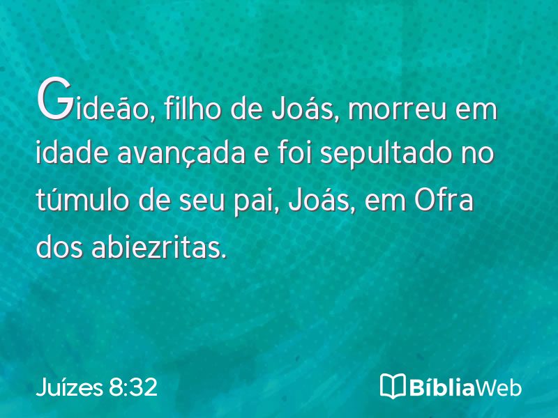 Juízes 8:32 em imagem para compartilhar
