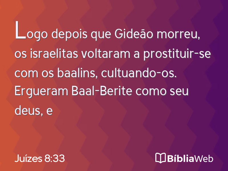 Juízes 8:33 em imagem para compartilhar