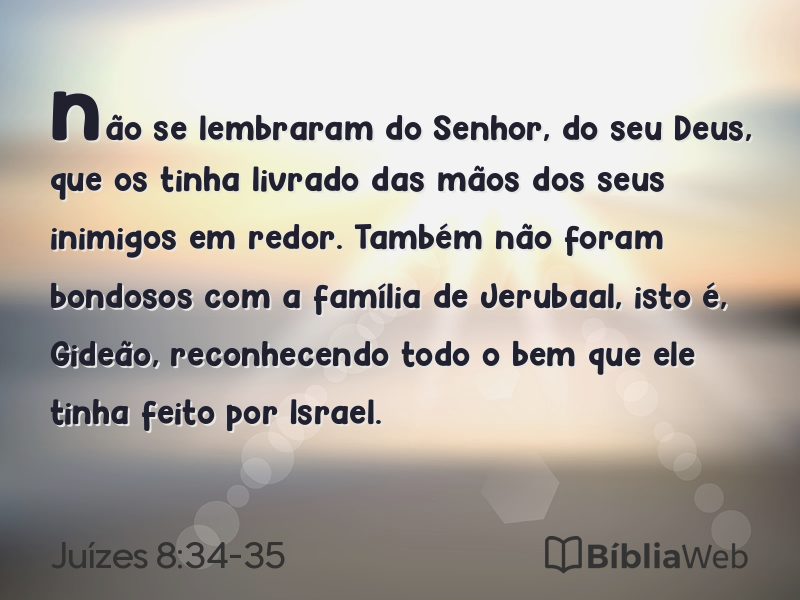 Juízes 8:34-35 em imagem para compartilhar