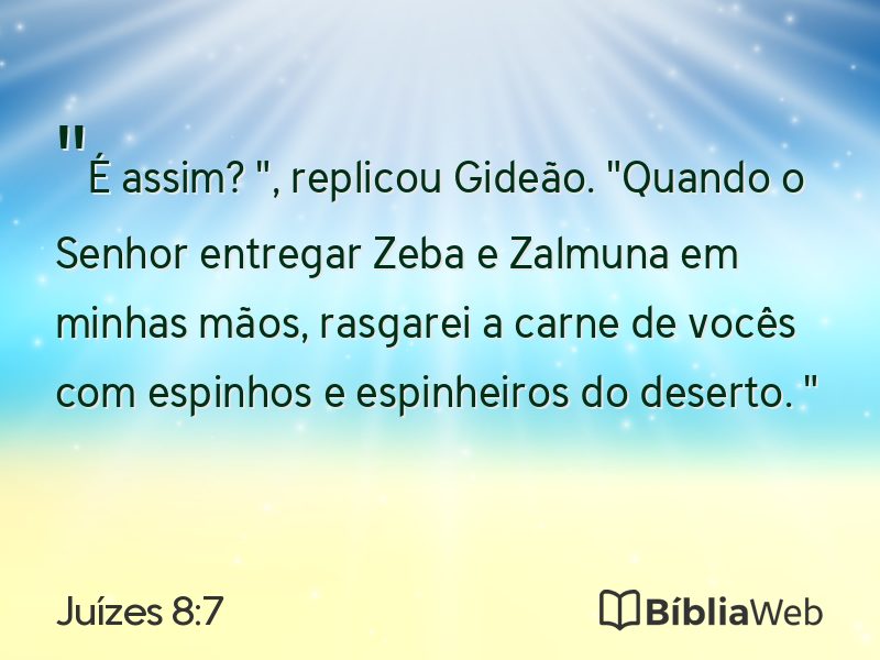 Juízes 8:7 em imagem para compartilhar
