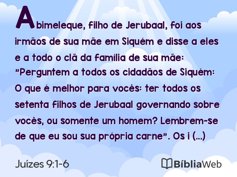 Juízes 9:1-6 em imagem para compartilhar