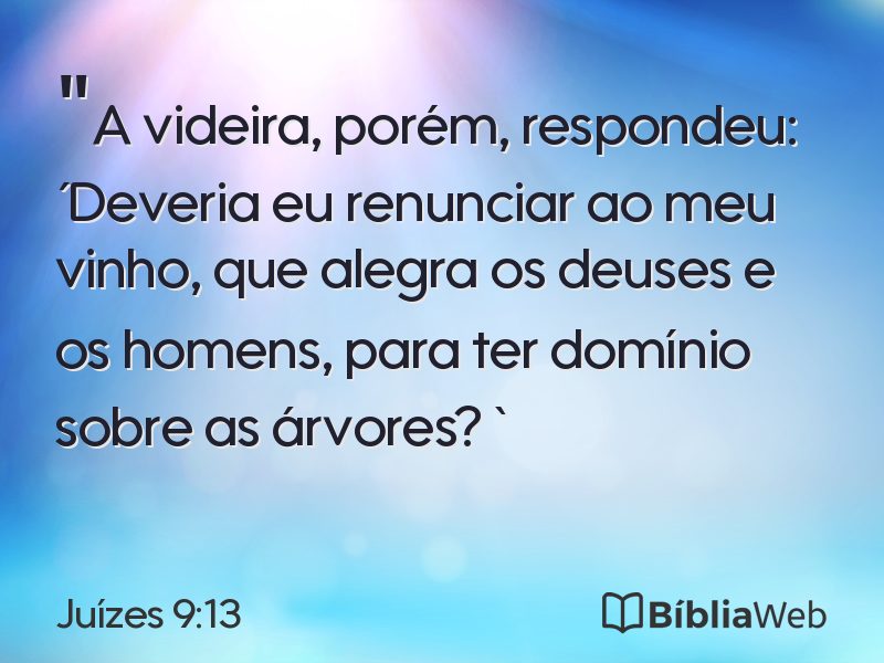 Juízes 9:13 em imagem para compartilhar