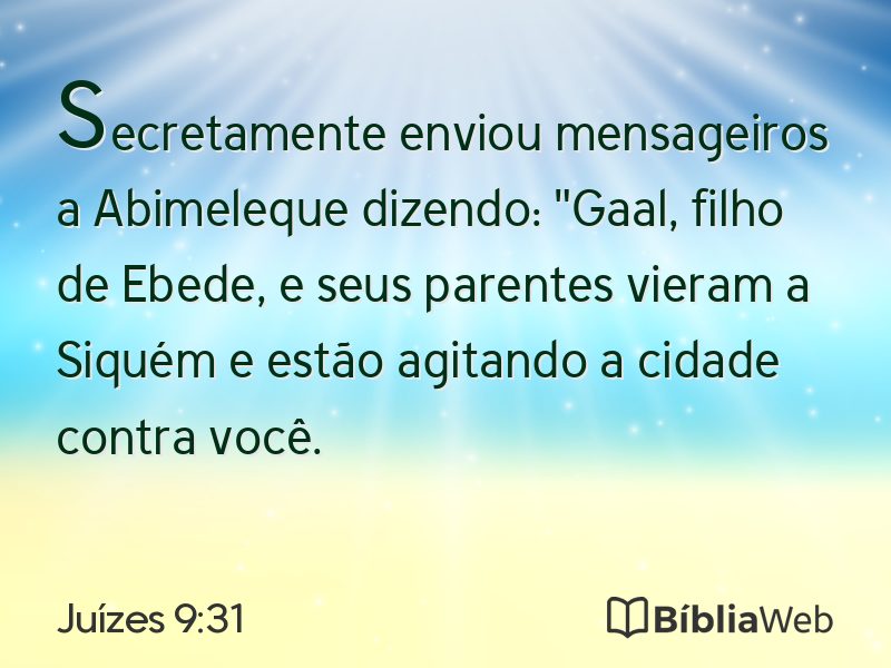 Juízes 9:31 em imagem para compartilhar