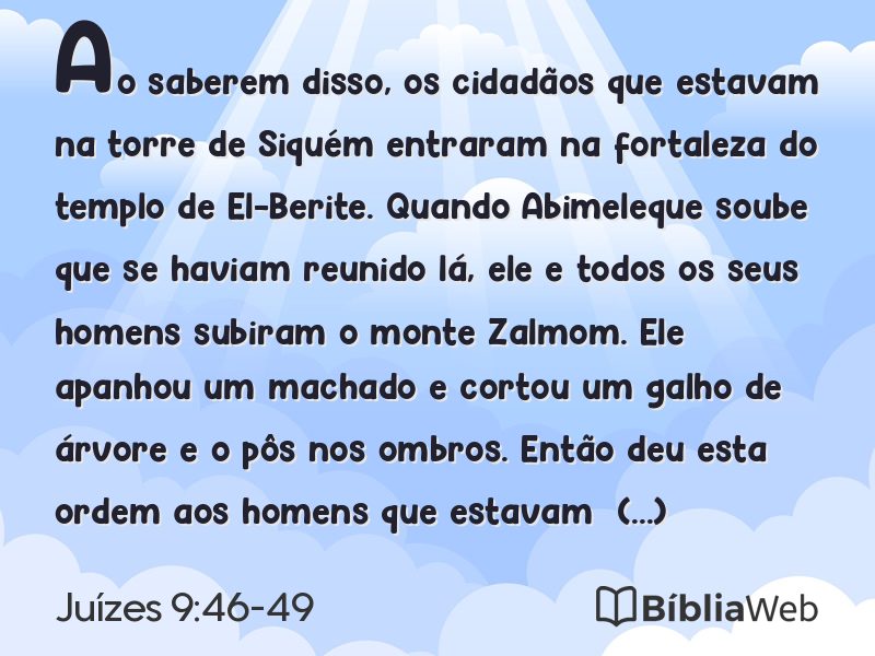 Juízes 9:46-49 em imagem para compartilhar