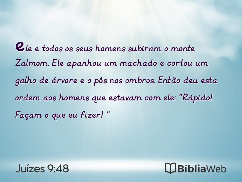 Juízes 9:48 em imagem para compartilhar