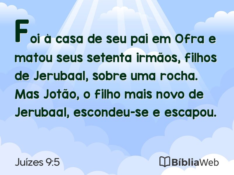 Juízes 9:5 em imagem para compartilhar
