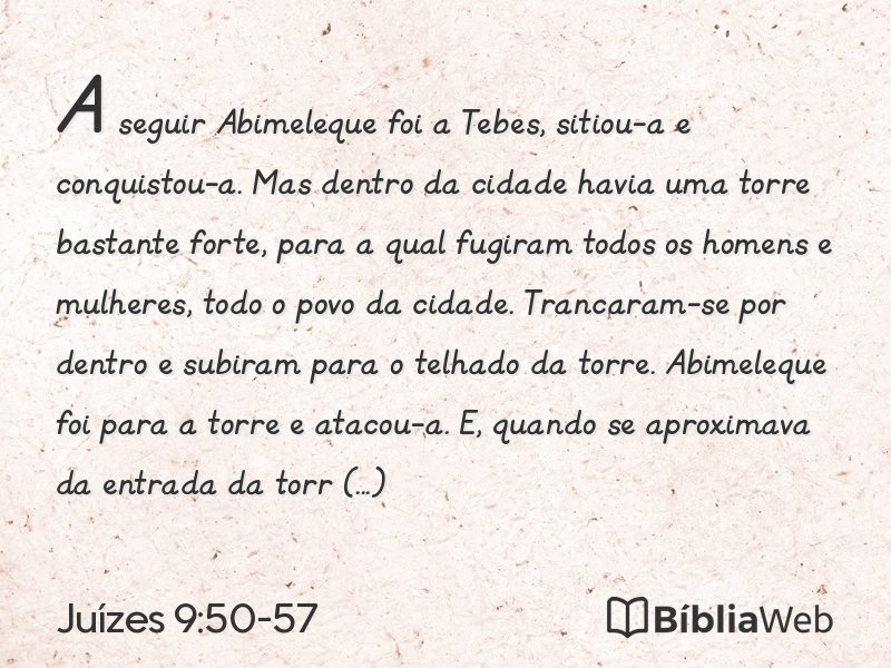 Juízes 9:50-57 em imagem para compartilhar