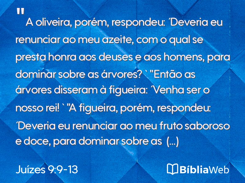 Juízes 9:9-13 em imagem para compartilhar