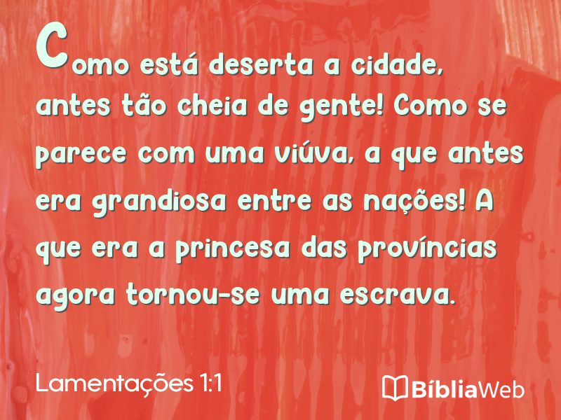 Lamentações 1:1 em imagem para compartilhar