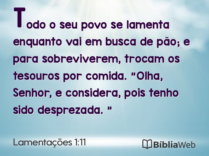 Lamentações 1:11 em imagem para compartilhar