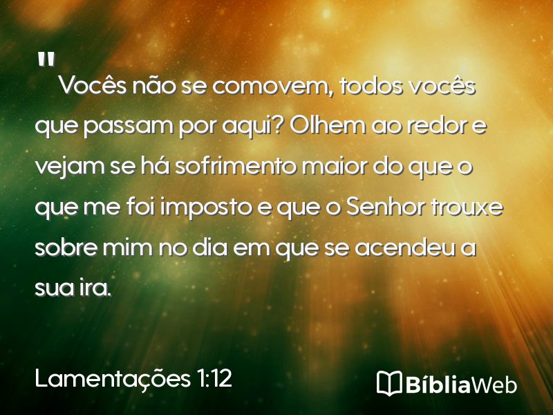 Lamentações 1:12 em imagem para compartilhar