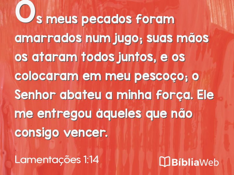 Lamentações 1:14 em imagem para compartilhar