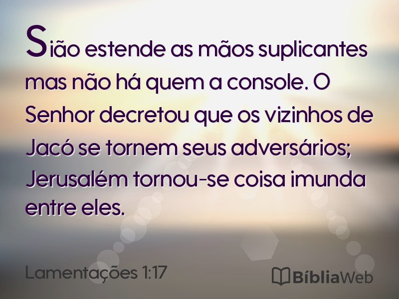 Lamentações 1:17 em imagem para compartilhar