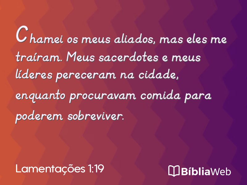 Lamentações 1:19 em imagem para compartilhar