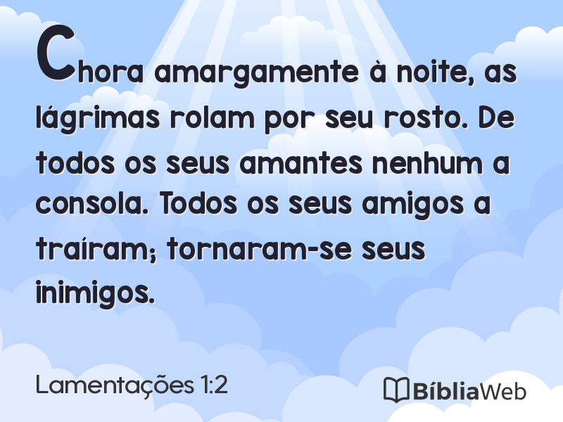 Lamentações 1:2 em imagem para compartilhar