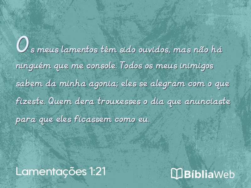 Lamentações 1:21 em imagem para compartilhar