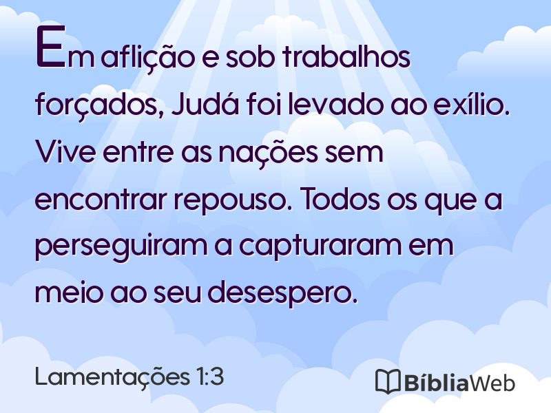 Lamentações 1:3 em imagem para compartilhar