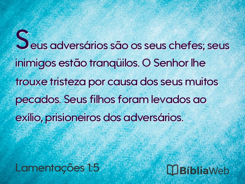 Lamentações 1:5 em imagem para compartilhar