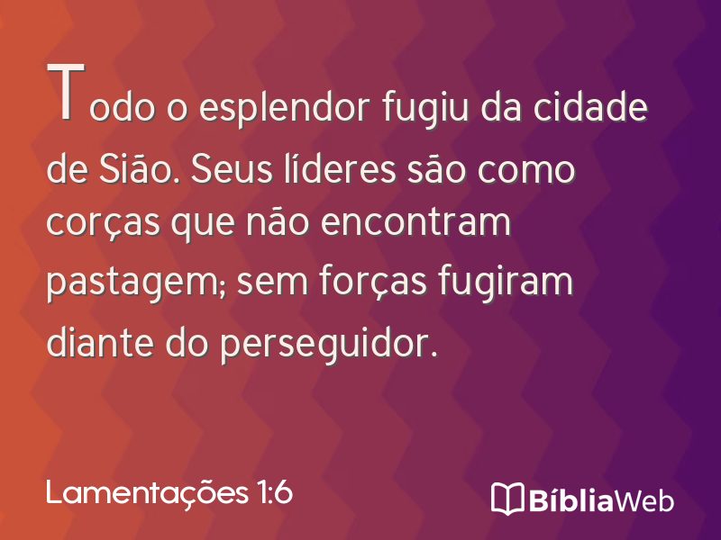 Lamentações 1:6 em imagem para compartilhar