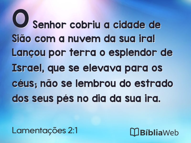Lamentações 2:1 em imagem para compartilhar