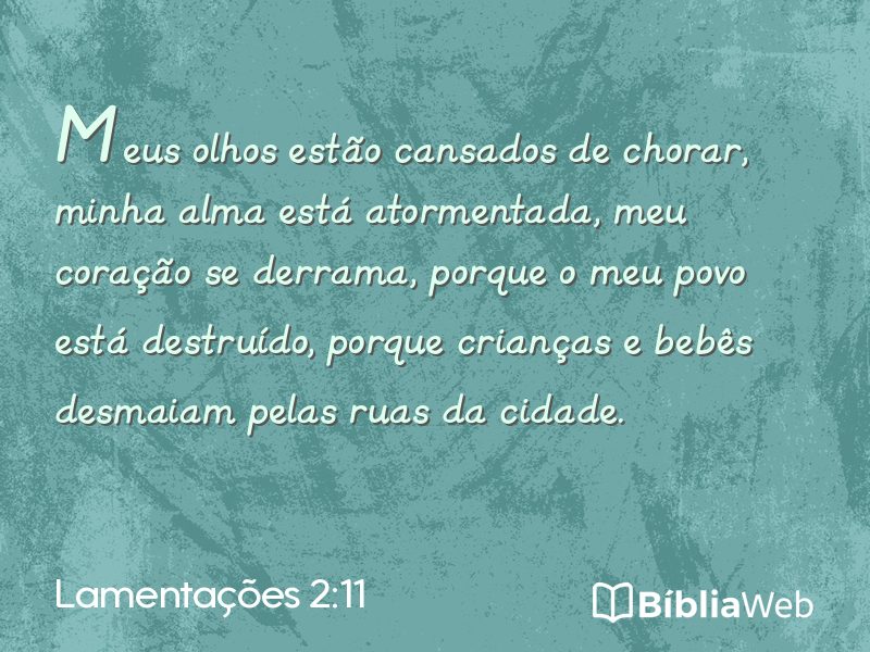 Lamentações 2:11 em imagem para compartilhar