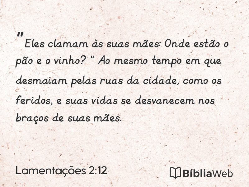 Lamentações 2:12 em imagem para compartilhar