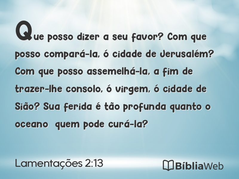 Lamentações 2:13 em imagem para compartilhar