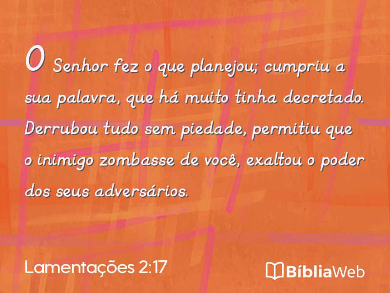 Lamentações 2:17 em imagem para compartilhar