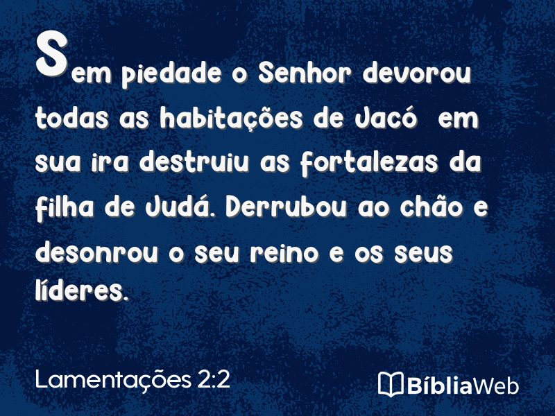 Lamentações 2:2 em imagem para compartilhar