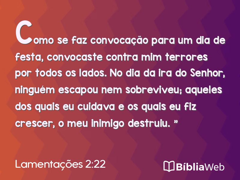 Lamentações 2:22 em imagem para compartilhar