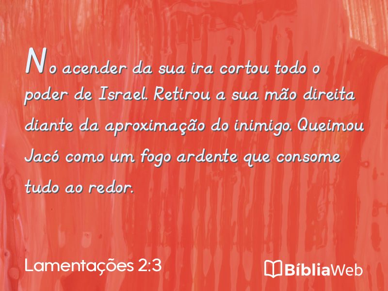 Lamentações 2:3 em imagem para compartilhar