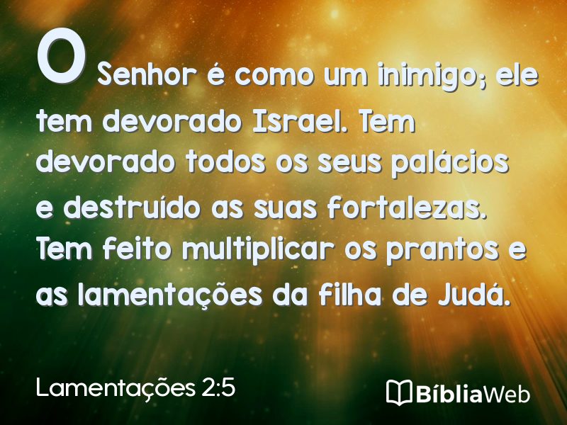 Lamentações 2:5 em imagem para compartilhar
