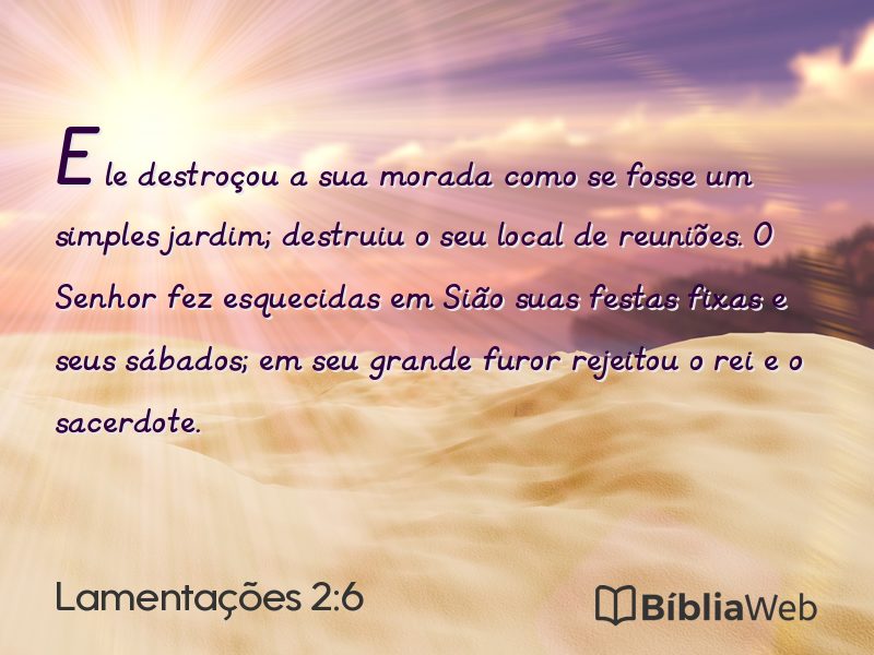 Lamentações 2:6 em imagem para compartilhar