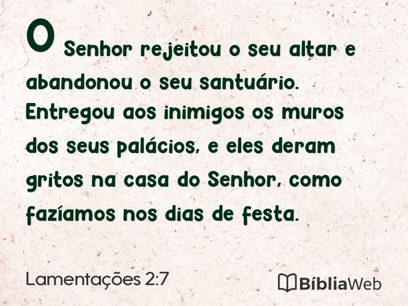 Lamentações 2:7 em imagem para compartilhar