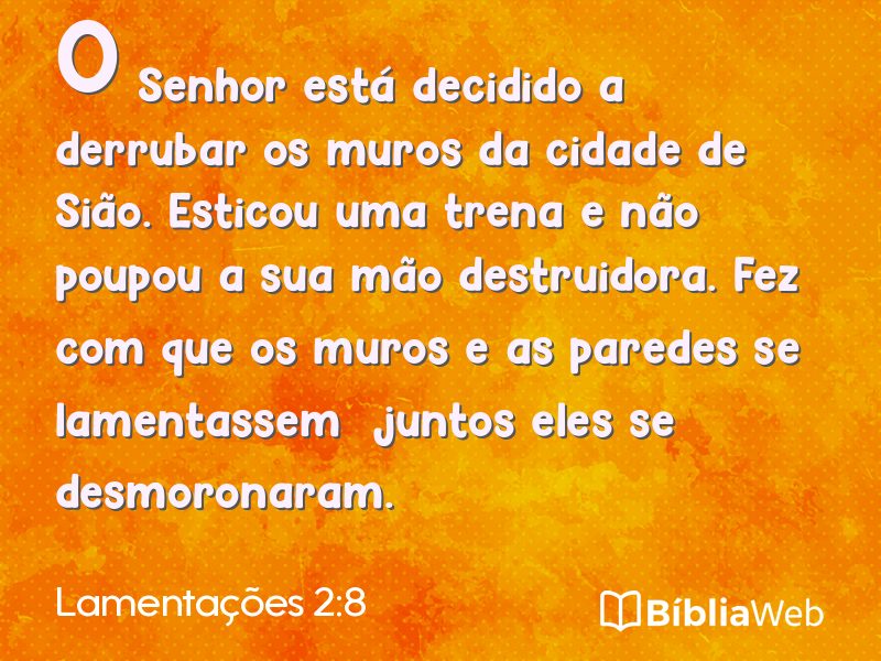 Lamentações 2:8 em imagem para compartilhar