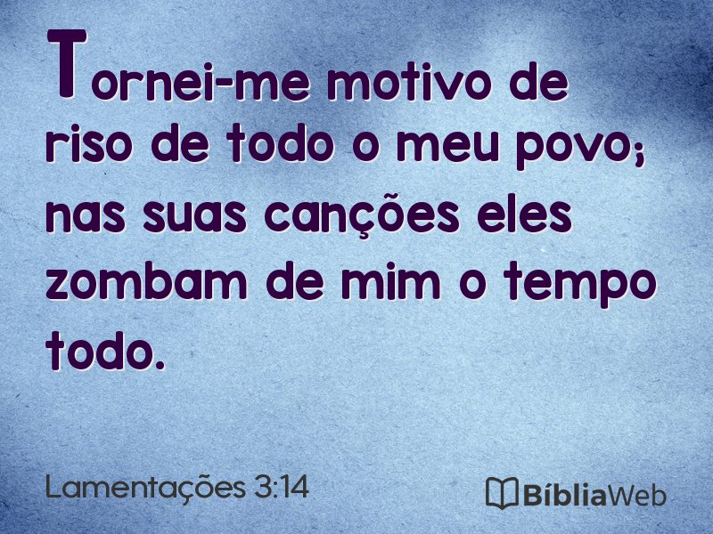 Lamentações 3:14 em imagem para compartilhar