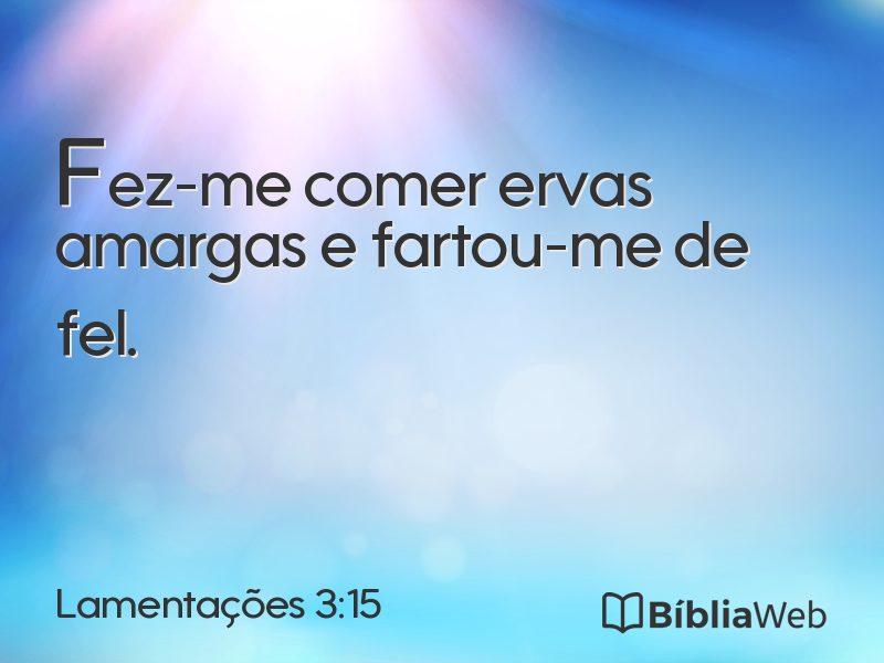 Lamentações 3:15 em imagem para compartilhar